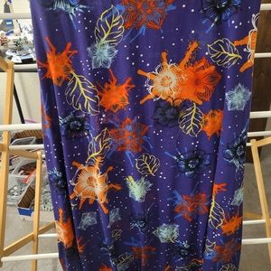 EUC Lularoe M Maxi Multicolor Flower Bursts on Purple Background